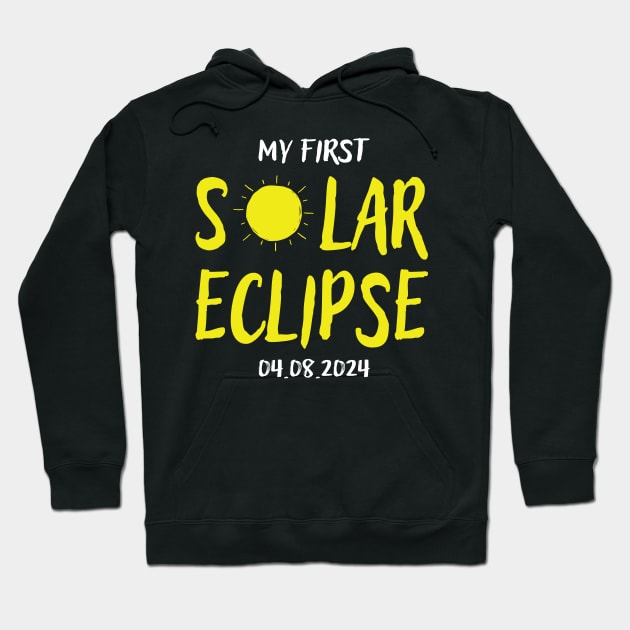 My First Total Solar Eclipse April 8th Toddler Kids Eclipse Hoodie by Uniqueify